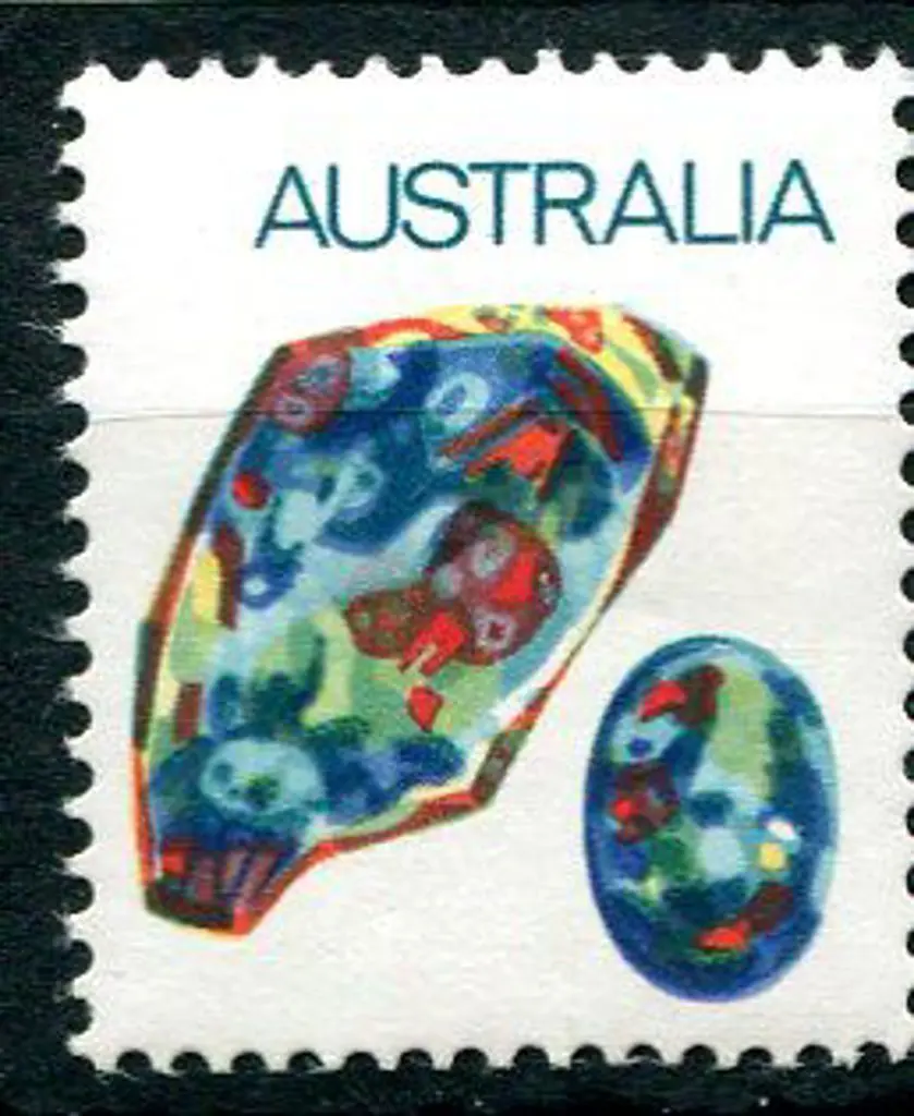 1973 8¢ Opal with black omitted resulting in value ... Image 1++