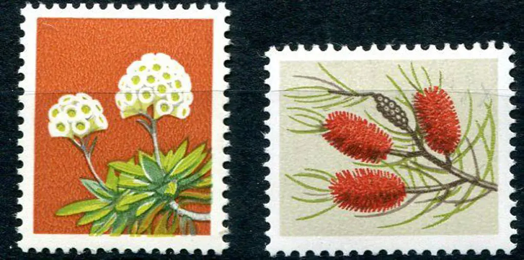 1975 18c & 45c Wildflowers both with black omitted ... Image 1++