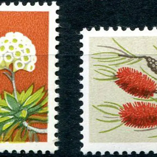 1975 18c & 45c Wildflowers both with black omitted ...