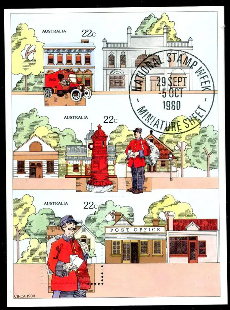 1980 Stamp Week Miniature Sheet imperforate with ... Image 1++