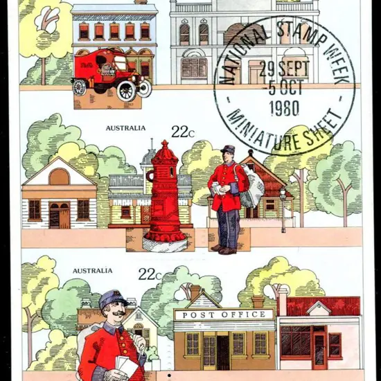 1980 Stamp Week Miniature Sheet imperforate with ...