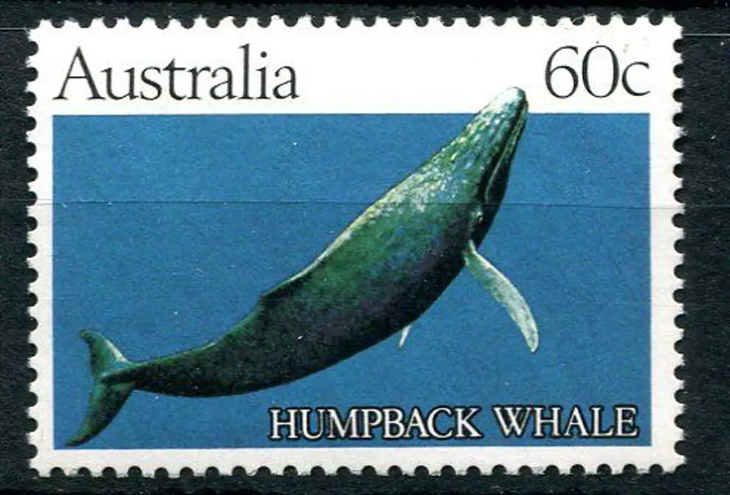 1982 60c Humpback Whale trial printing with solid ... Image 1++