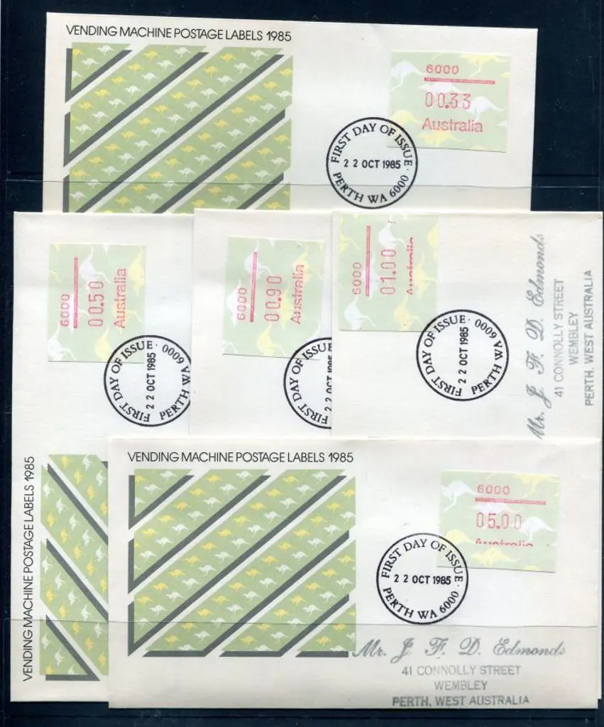 1985 (22nd Oct) 33c, 50c, 90c & $1.00 Kangaroo ... Image 1++