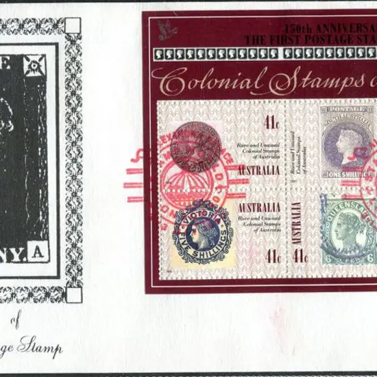 1990 Postage Stamp Anniv M/S ovpt Stamp World ...