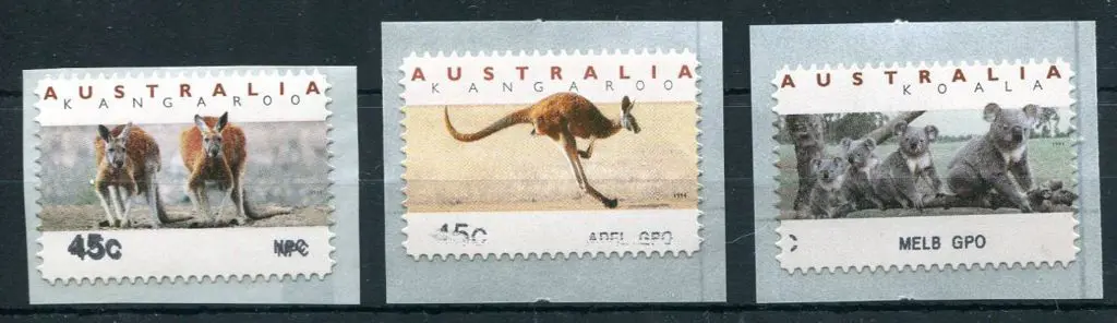1994 Kangaroos & Koalas CPS varieties x 3 incl 45c ... Image 1++