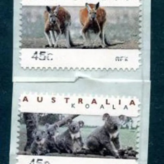 1994 Kangaroos & Koalas CPS strip of 6 x 45c with ...