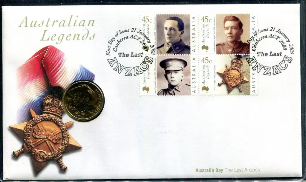 2000 (21st Jan) Australian Legends - ANZACS PNC ... Image 1++