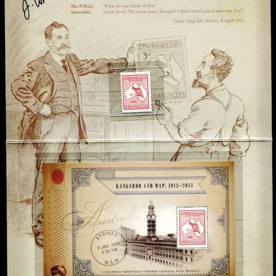 2013 $10 Kangaroo & Map single & M/S in pres pack ...