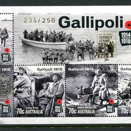 2015 Gallipoli 1915 M/S ovptd "16-19 April Sydney ...