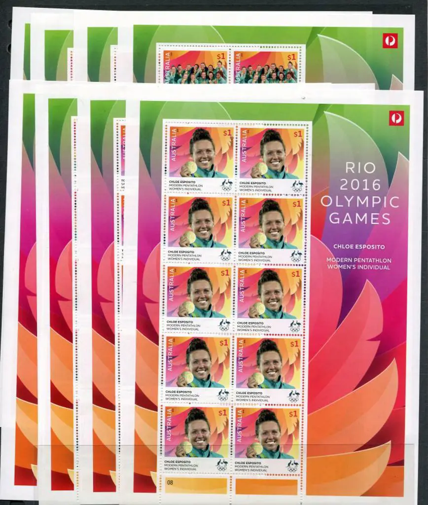 2016 Olympic Gold Medalists sheetlets of 10 set of ... Image 1++