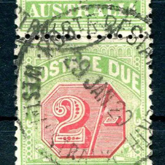 1909 2/- rose-red & green, wmk crown/double-lined ...