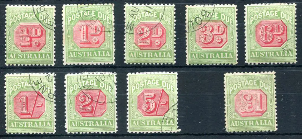 1909/10 ½d to 5/- Postage Dues wmk Crown's over ... Image 1++