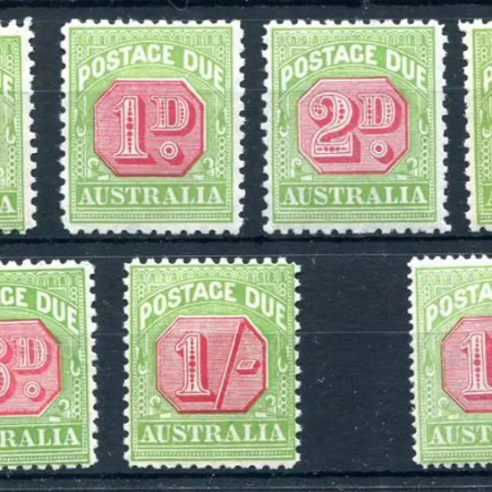 1931/36 ½d to 1/- wmk crown CA, perf. 14 SG D100 & ...