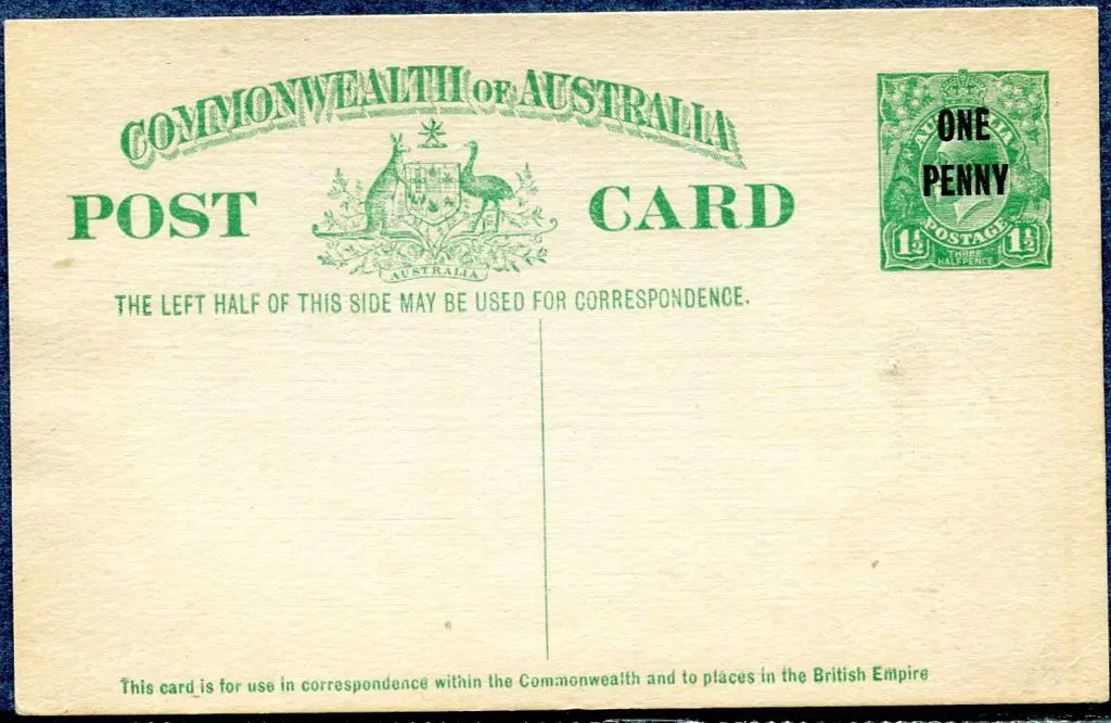 1923 1½d green KGV Sideface ovptd "ONE PENNY" on ... Image 1++