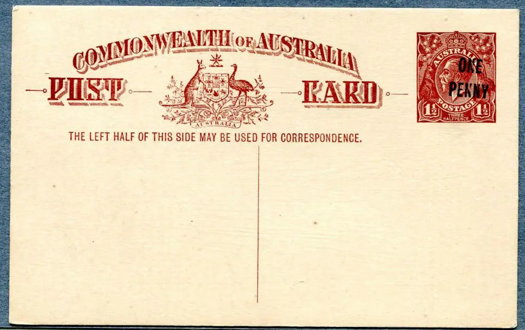 1923 1½d red-brown KGV sideface ovptd "ONE PENNY" ... Image 1++