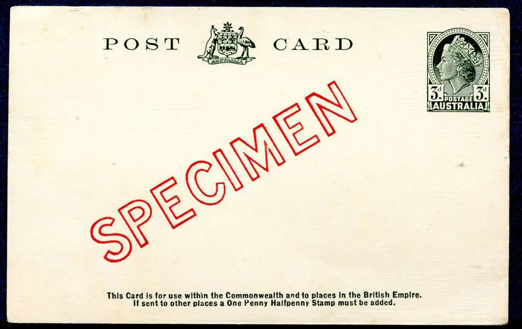 1953 QEII 3d green QEII ovptd "SPECIMEN" in red. ... Image 1++