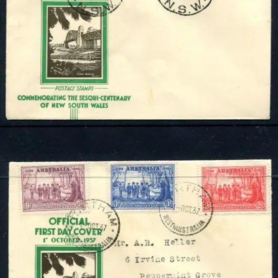 1937 (1st Oct) NSW Sesqui Sydney illust covers ...