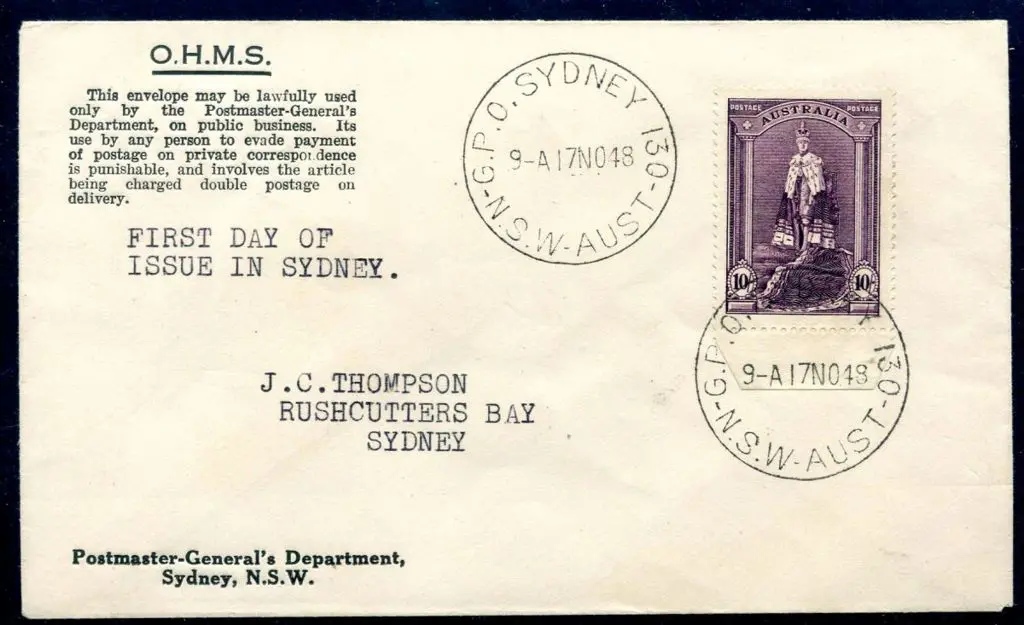 1948 (17th Nov) 10/- Robes on thin paper with ... Image 1++