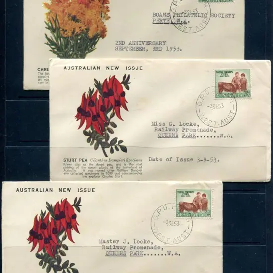 1953 (3rd Sept) Young Farmers Boans covers with 2 ...