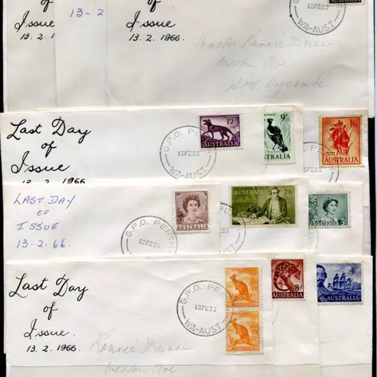 1966 (13th Feb) range of "Last Day of Issue ...