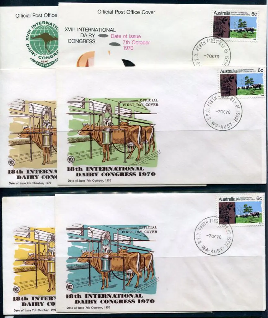 1970 (7th Oct) 6c Dairy set of 4 diff WCS covers ... Image 1++
