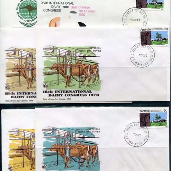 1970 (7th Oct) 6c Dairy set of 4 diff WCS covers ...