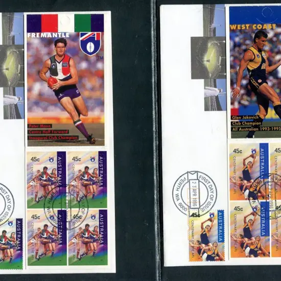 1996 (23rd April) AFL entire booklet panes on set ...