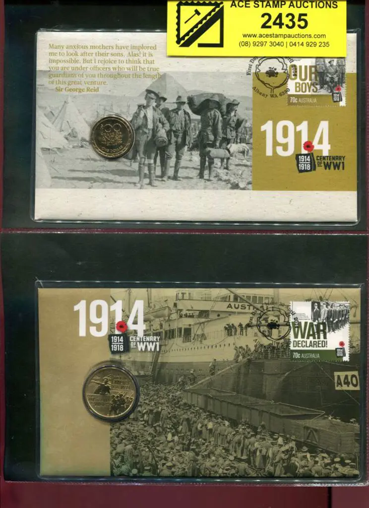 2014 (22nd Apr) WWI Centenary PNC pair with the ... Image 1++