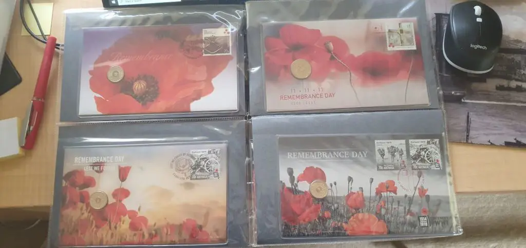 2014-2017 "Remembrance" PNC's with $2 coins, 4 ... Image 1++