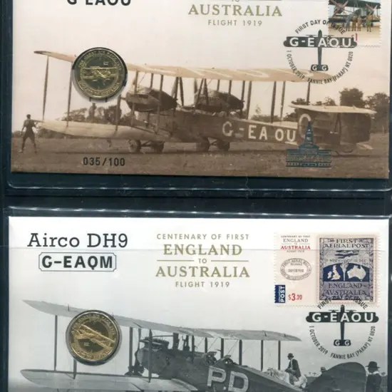 2019 (1st Oct) England to Aust First Flight Cent. ...