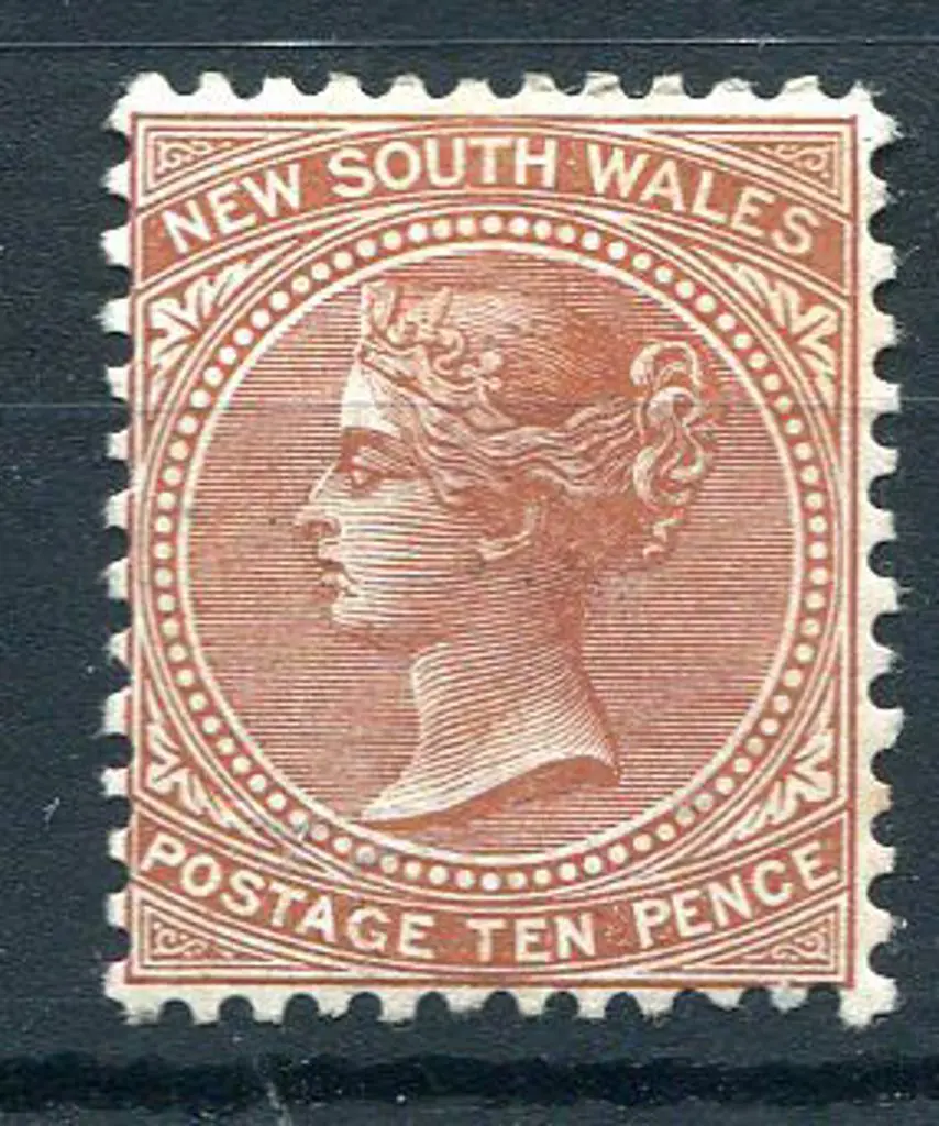 1885 9d on 10d red brown perf. 12 with "albino ... Image 1++