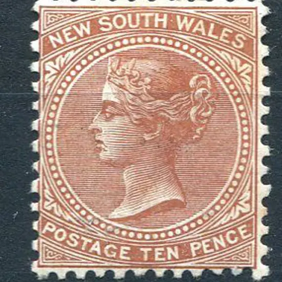 1885 9d on 10d red brown perf. 12 with "albino ...