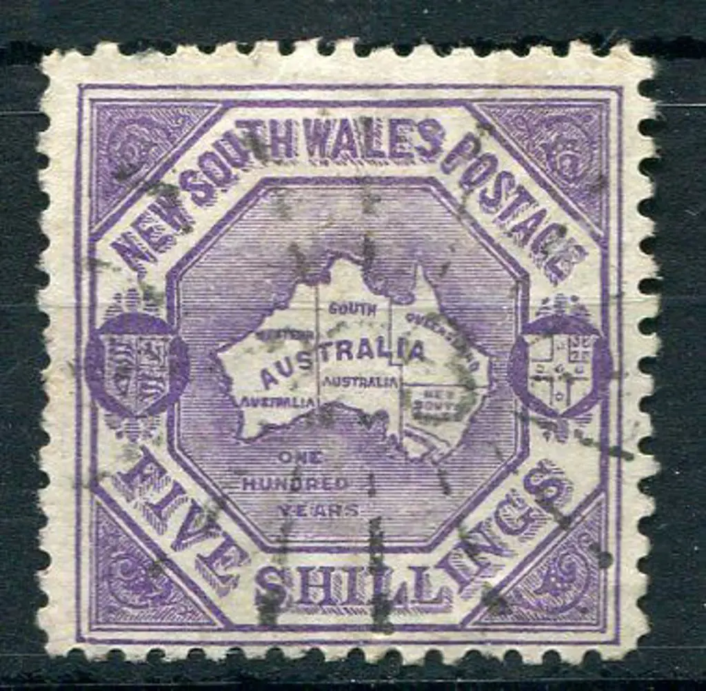 1890 5/- mauve perf 11. Fine used with light ... Image 1++