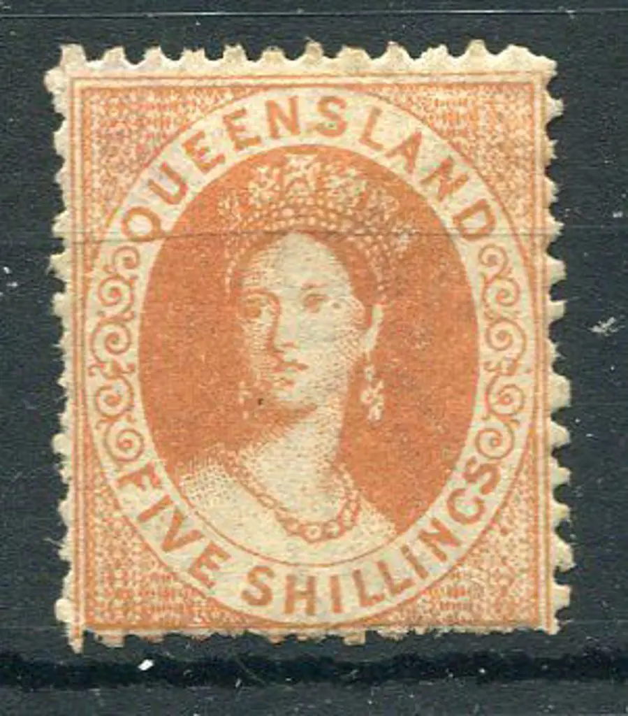 1880 5/- yellow-ochre MLH, short perfs at base but ... Image 1++