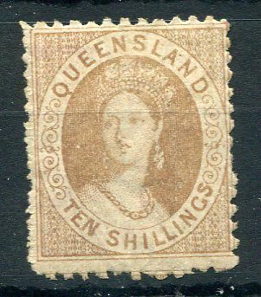 1880 10/- bistre-brown. MLH, a few shortish perfs ... Image 1++