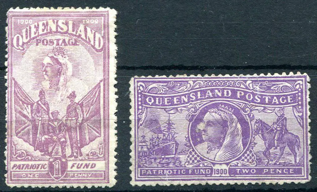 1900 1d (6d) claret & 2d (1/-) violet Anglo-Boer ... Image 1++