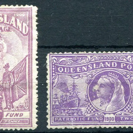 1900 1d (6d) claret & 2d (1/-) violet Anglo-Boer ...