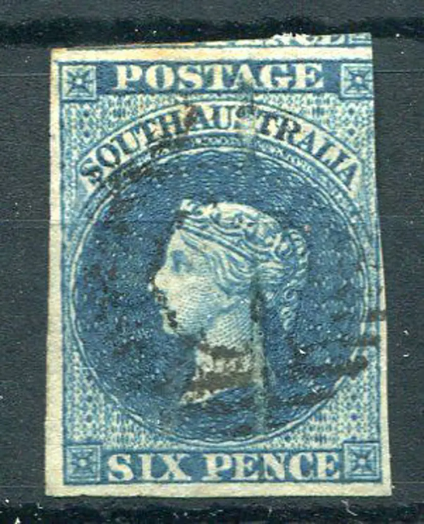 1855 6d deep blue imperf. 3½ margin example. SG 3, ... Image 1++