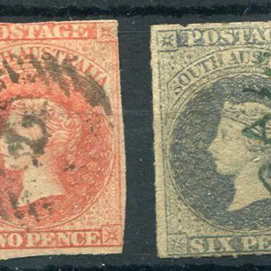 1858/1869 1d, 2d, 6d & 1/- rouletted issues with ...