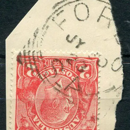 Fords SC on 2d red KGV on piece for 30 JY 23. F/U ...