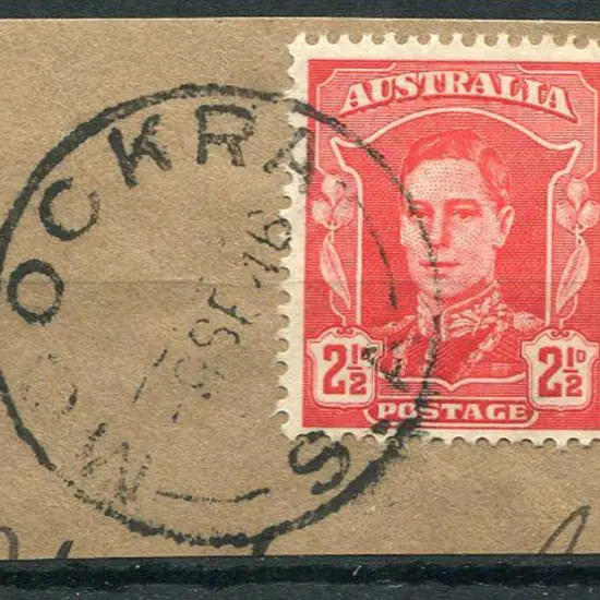 Mookra C4 on 2½d red KGVI on piece dated 9 SE 46. ...