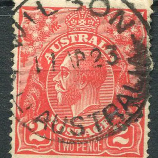 Wilson C1 on 2d red KGV dated 11 AP 23. A scarce ...