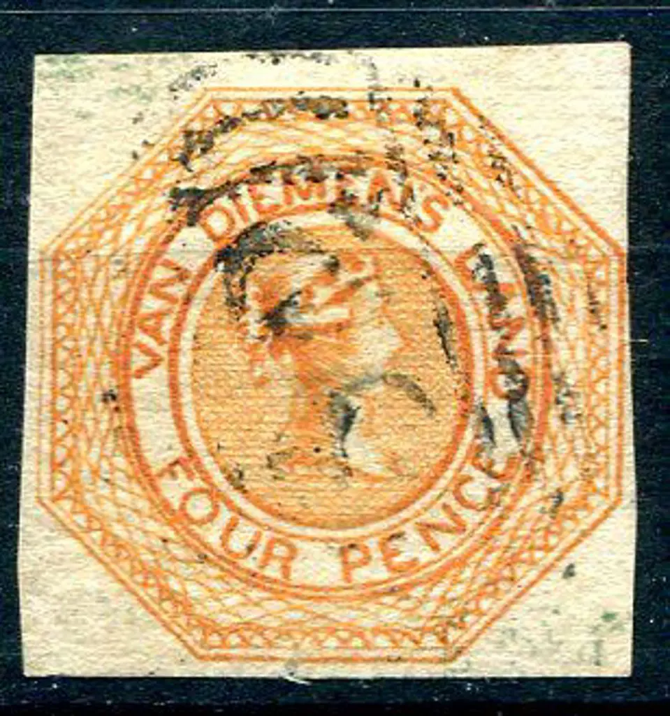 1853 4d bright red-orange, plate 1 with 4 even ... Image 1++