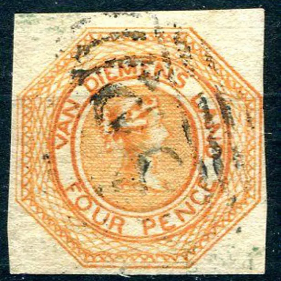 1853 4d bright red-orange, plate 1 with 4 even ...