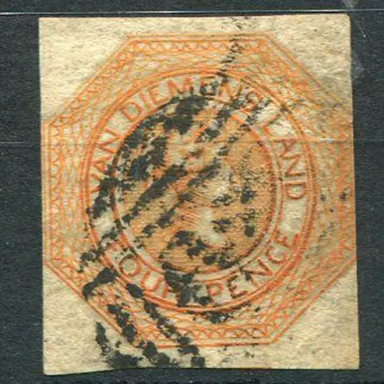 1853 4d orange, course engraving. Fine used with ...