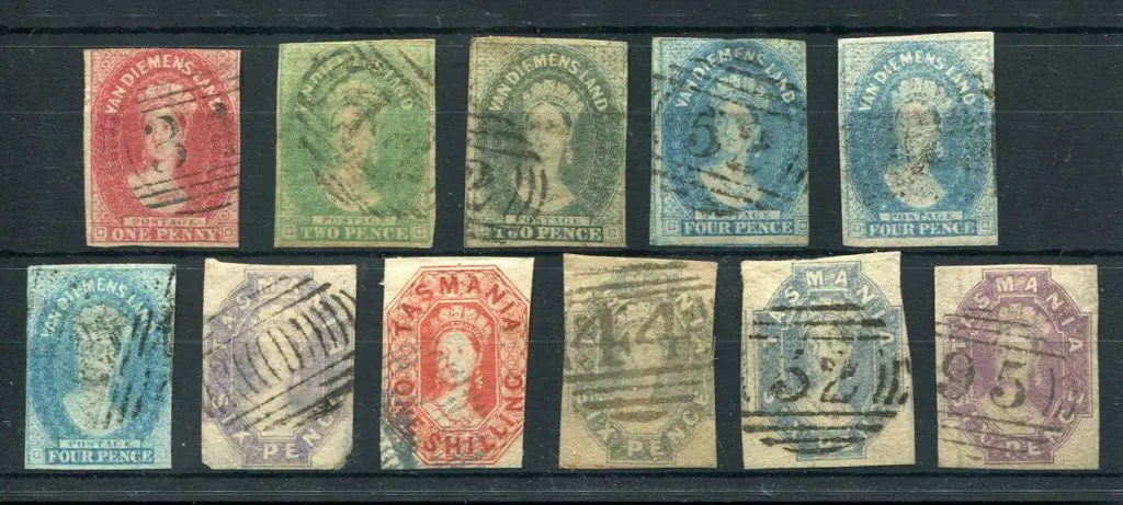 1857/67 1d, 2d x 2, 4d x 3, 6d x 4 & 1/-Chalon ... Image 1++