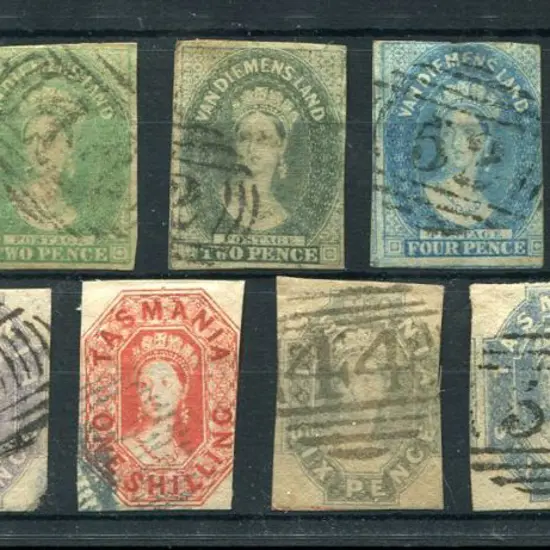 1857/67 1d, 2d x 2, 4d x 3, 6d x 4 & 1/-Chalon ...