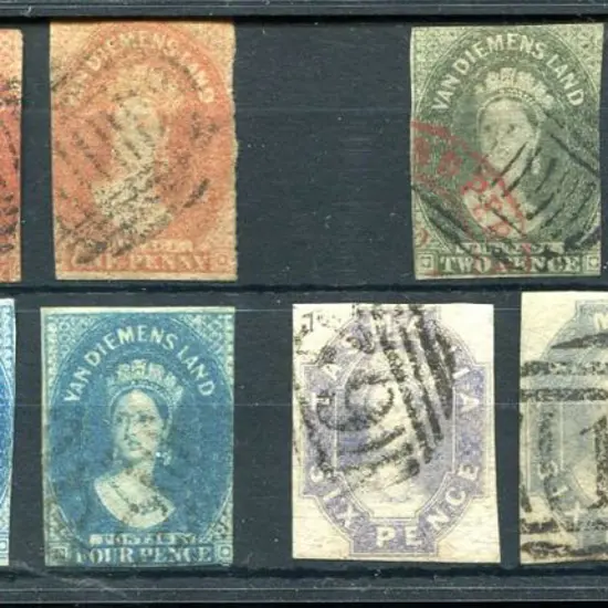 1857/69 1d, 2d, 6d (2 ea.), 4d (3) & 1/- wmkd ...