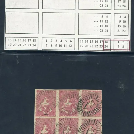 1855 1d lilac-rose Queen on Throne half lengths ...