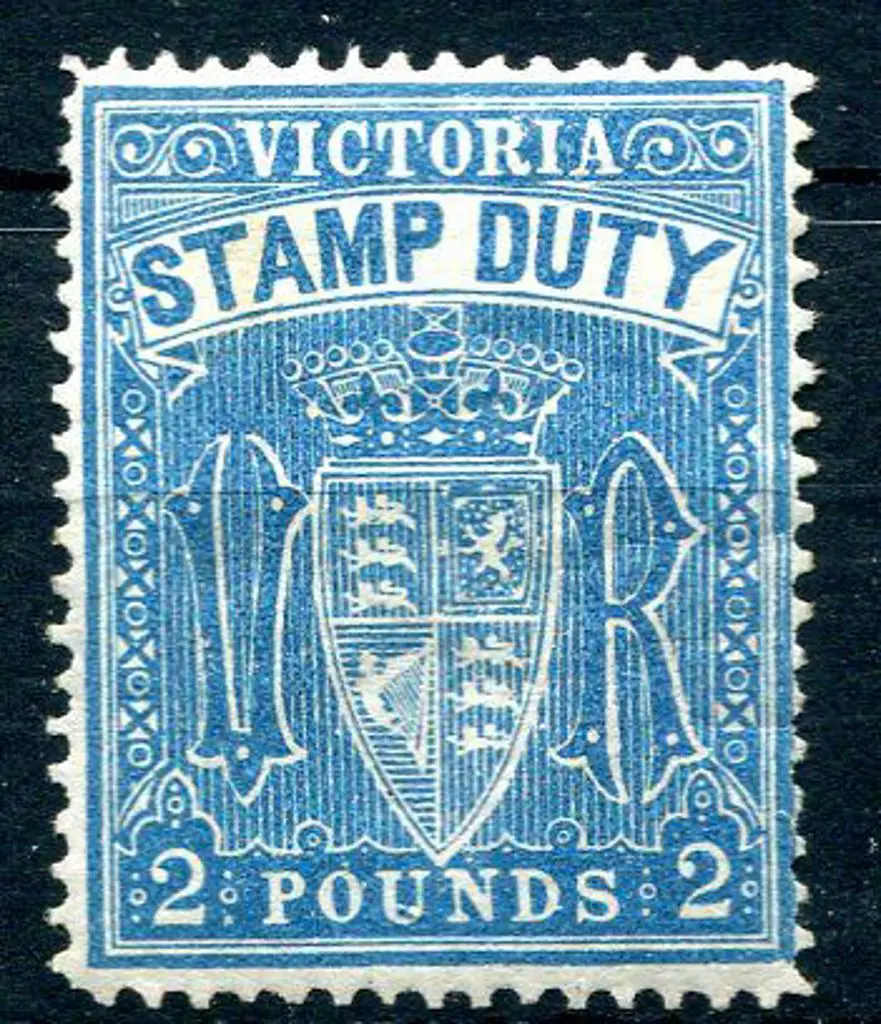 1884/96 £2 blue Stamp Duty, Typo 2nd V/Crown, perf ... Image 1++
